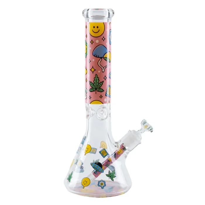 14″ 7mm Smiley Emoji Design Exclusive License Glass Bong