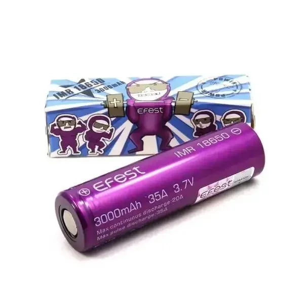 Accu 18650 IMR d&rsquo;Efest 3000 mAh Parfaitement Compatible