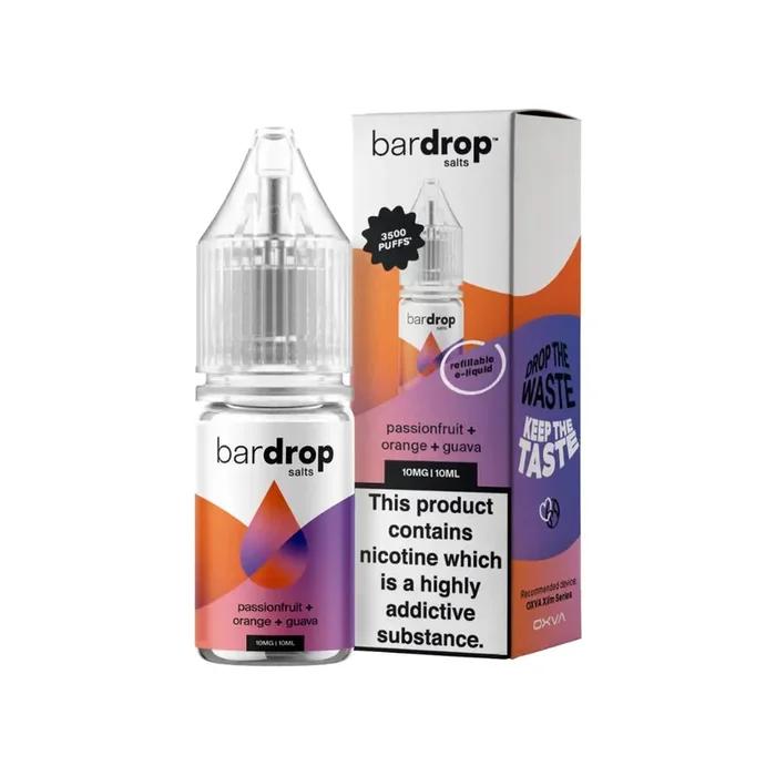 Bar Drop Passionfruit Orange Guava 10ml Nic Salt E-liquid