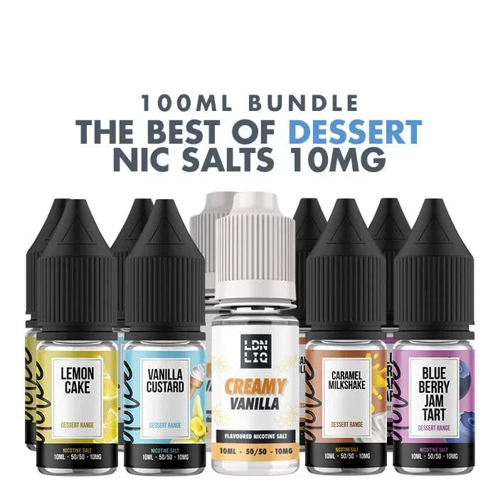 Best Dessert E-Liquids 10 x 10ml Nic Salt Bundle – 10mg