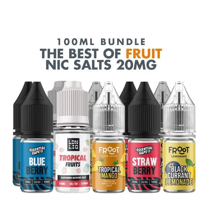 Best Fruit E-Liquids 10 x 10ml Nic Salt Bundle – 20mg