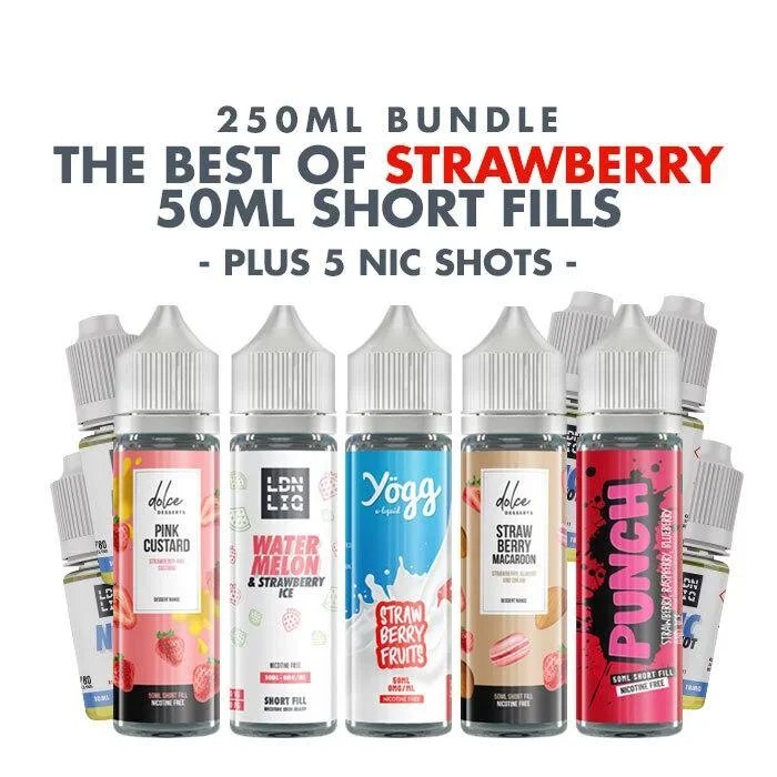 Best of Strawberry E-Liquids Juice Pack – 250ml Bundle