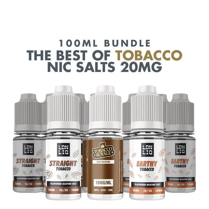 Best Tobacco E-Liquids 10 x 10ml Nic Salt Bundle – 20mg