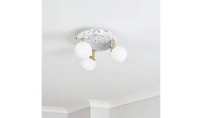 BHS Wilder Printed Flush Ceiling Light – Gold