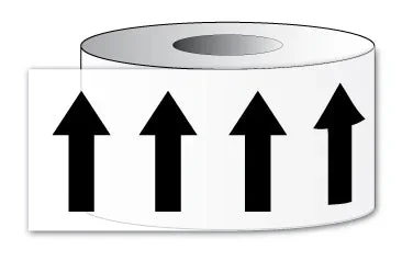 Black On White Pipe Marking Arrow Tape 50mm