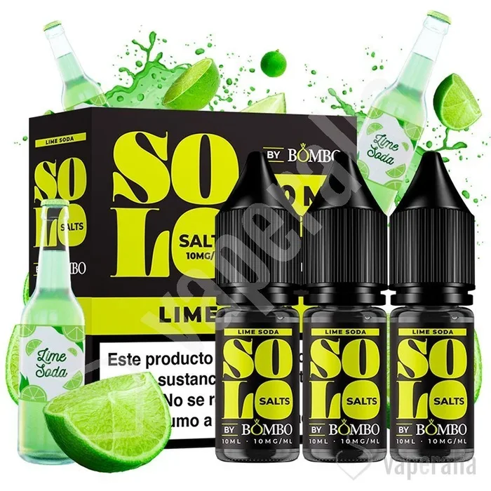 Bombo Solo SALT 10ml – Lime Soda – 10mg pack de 3 Pieces