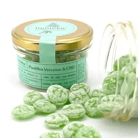 Bonbons au CBD hemēka: Pastilles Verveine & CBD 10 mg ??