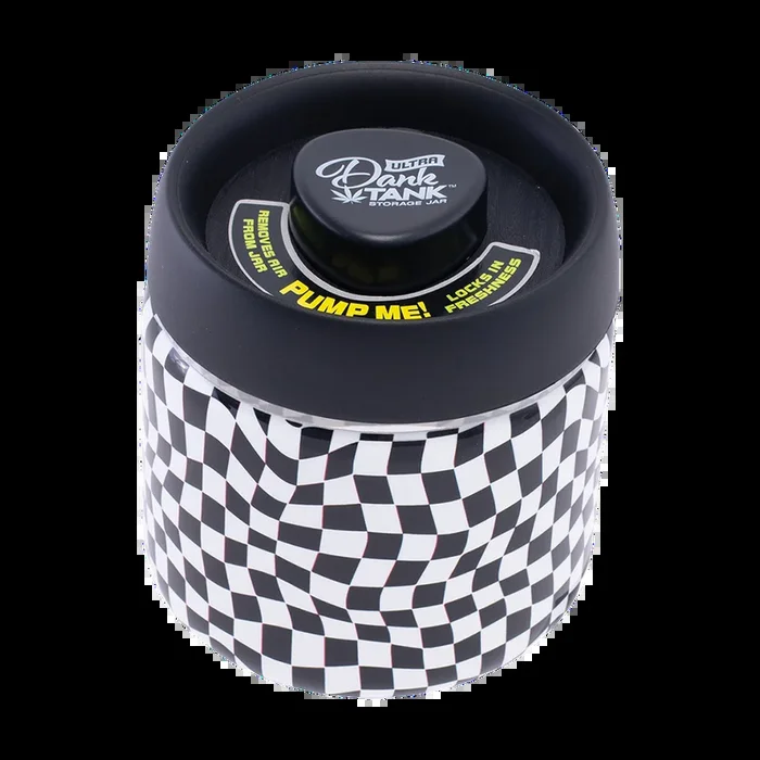 Dank Tank Vacuum Glass Jar | Checkerboard