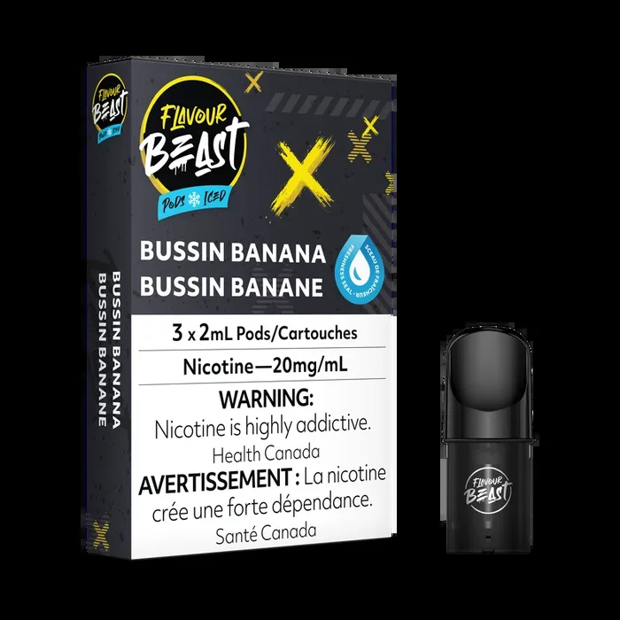 Flavour Beast Flow Pods – Bussin Banana Iced (Compatible With STLTH)