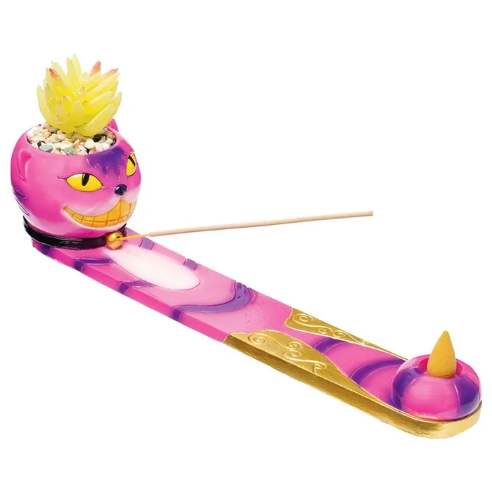 Fujima – 12.5&Prime; Trippy Cat Incense Burner with Faux Plant