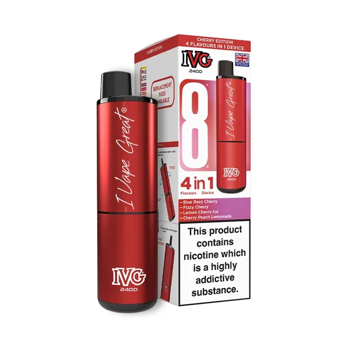 IVG 2400 Big Puff Pre-filled Pod Vape Kit (4 in 1) ?2 for £25? – Cherry Editions (4 Flavours)