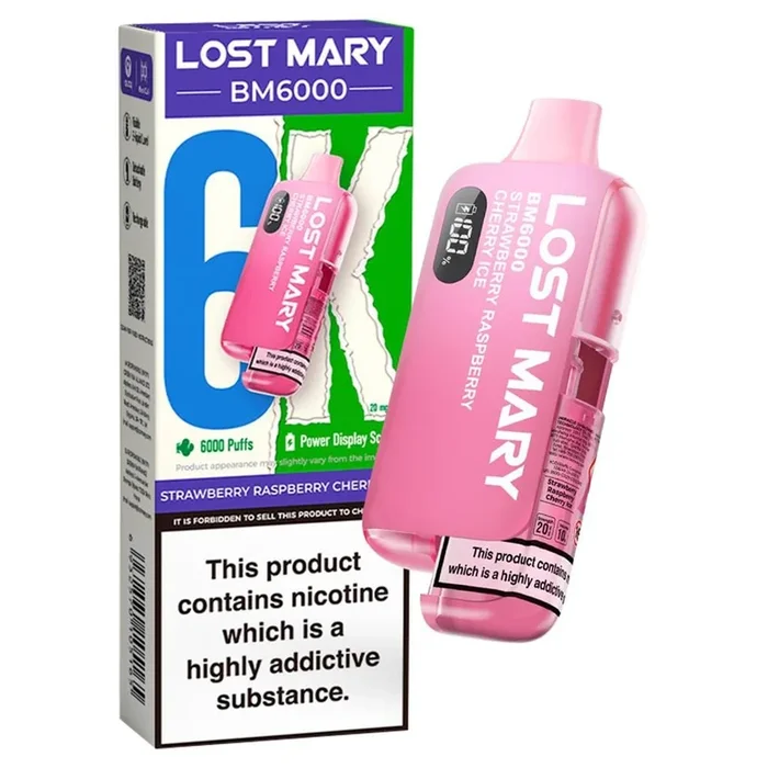 Lost Mary BM6000 Disposable Vape – Strawberry Raspberry Cherry Ice