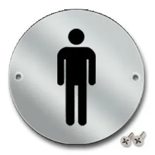 Polished Stainless Steel Gents Toilet Sign