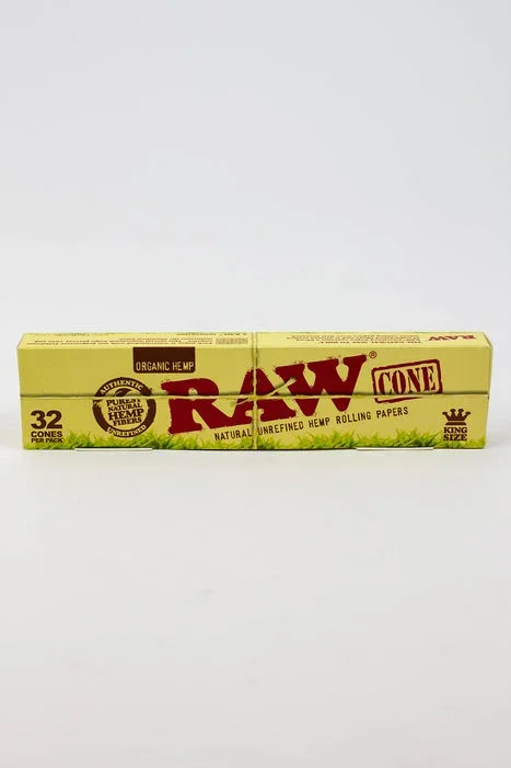 RAW Organic Pre-Rolled Cone King size– 32/Pack